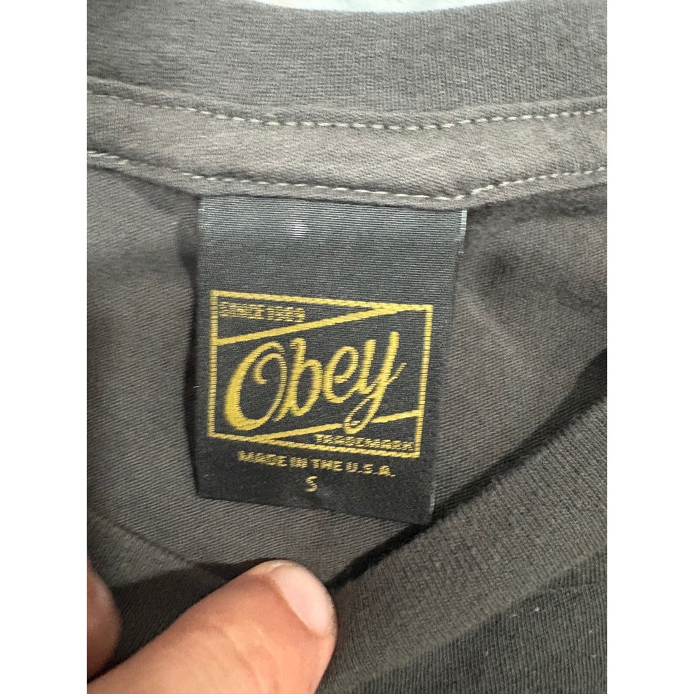 Obey Deadly Skull 1989 Graphic T-Shirt Graphite Grey Mens Small NWT Streetwear - Picture 3 of 9